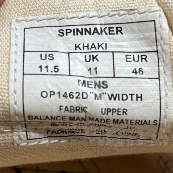 Op Spinnaker Mens Khaki Boat Shoes Size 11.5 Canvas Casual Footwear - Picture 3 of 7